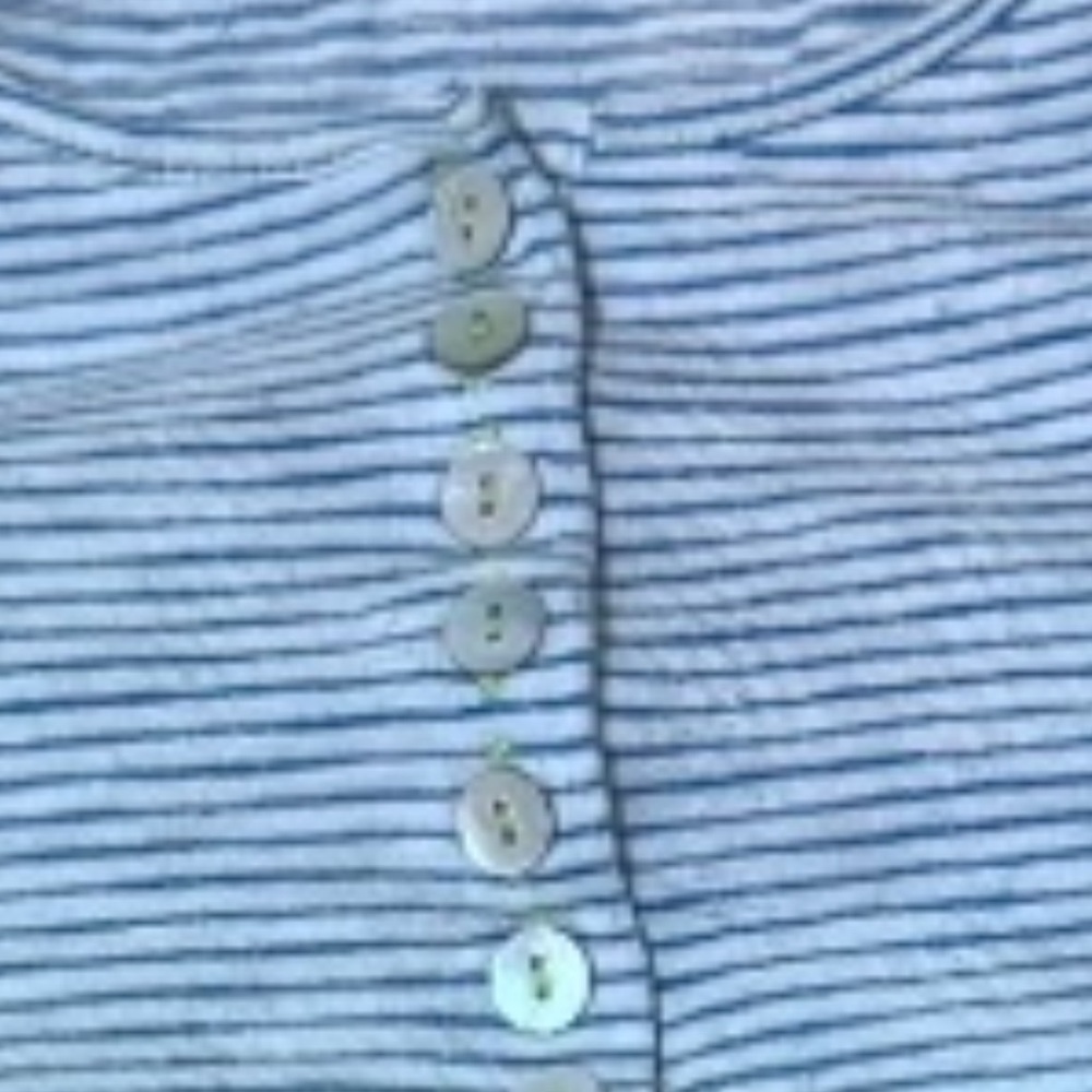 Sundance Light Blue Striped Henley Top - Picture 6 of 7